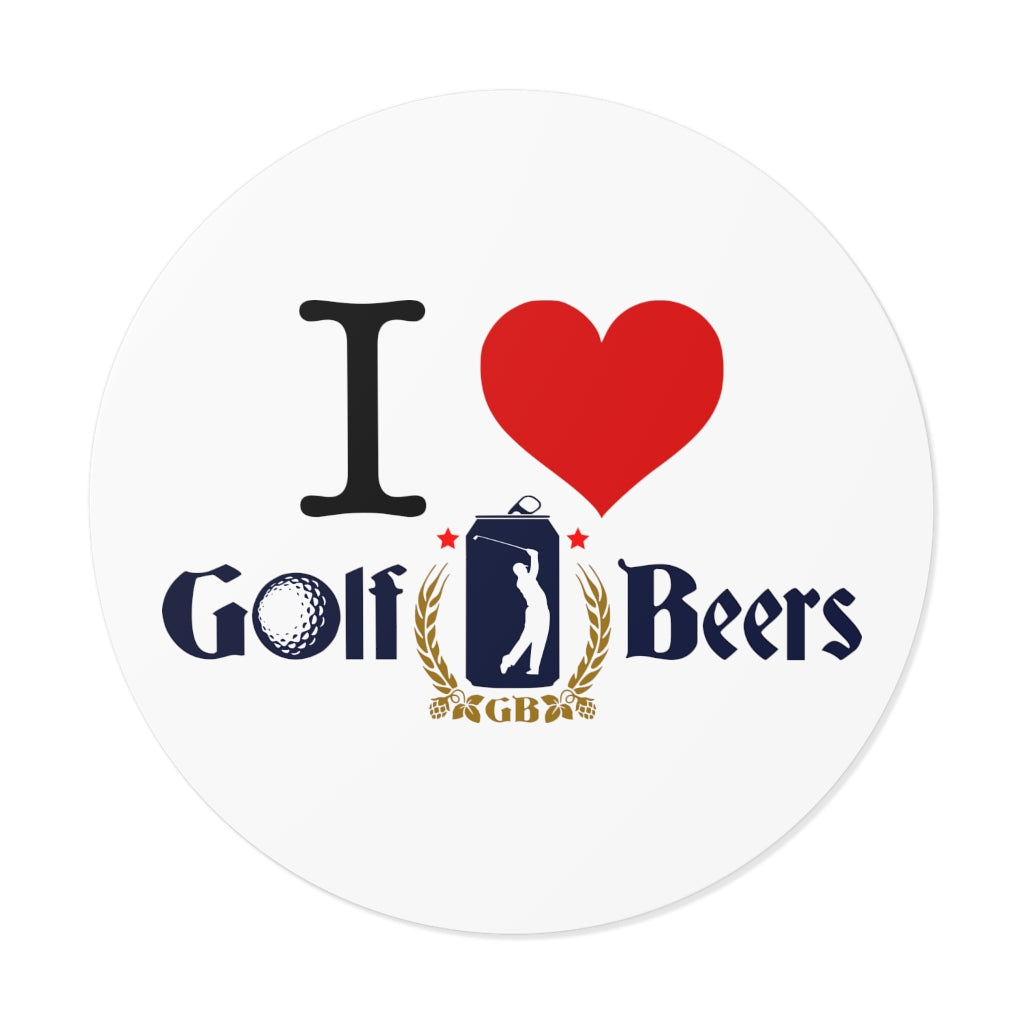 I love golf beers vinyl stickers